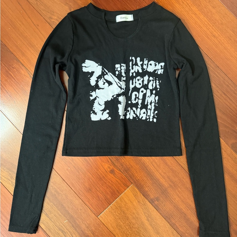 Black Graphic Long Sleeve